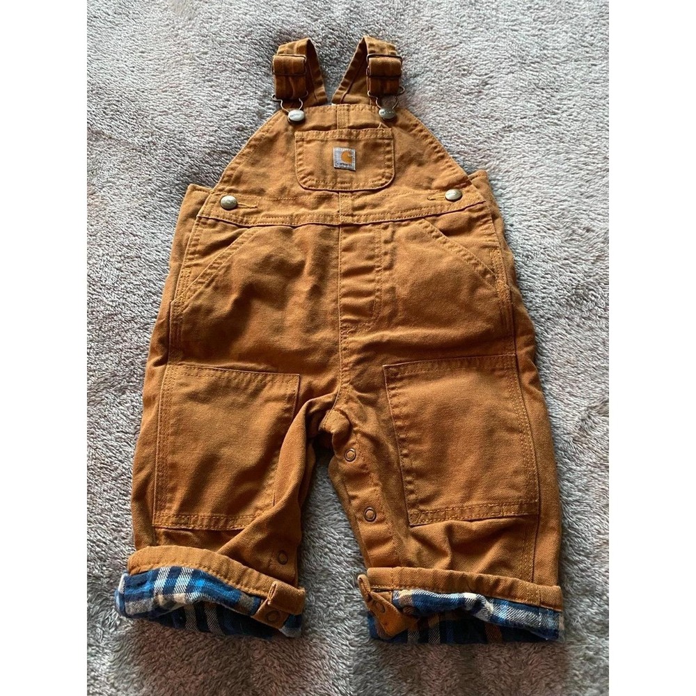 Carhartt Overalls Bibs Toddler Flannel Lined 9 Months Outerwear Cotton sku2